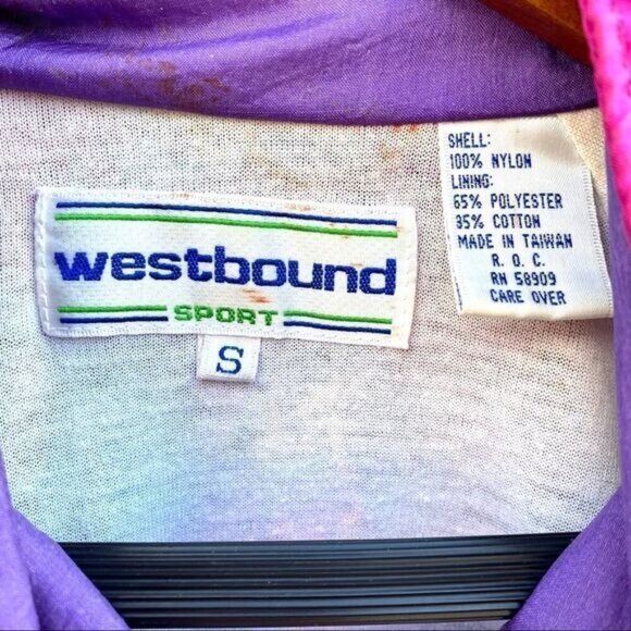 Vintage 90s Westbound Sport Paisley Full Zip Windbreaker Track Jacket - Picture 7 of 13